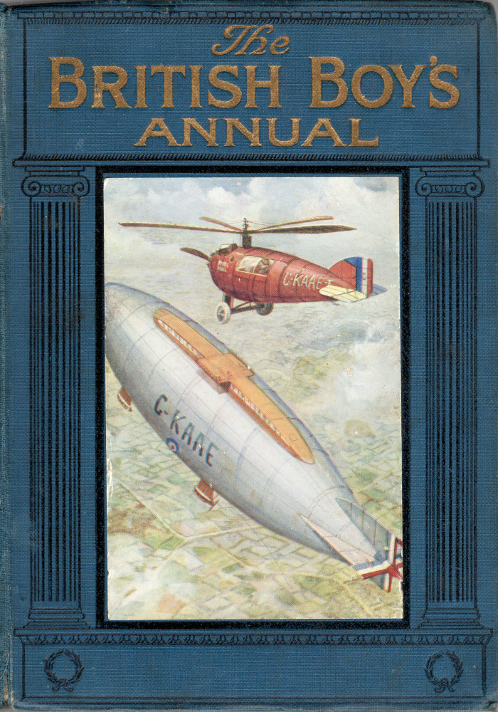 airship and helicopter